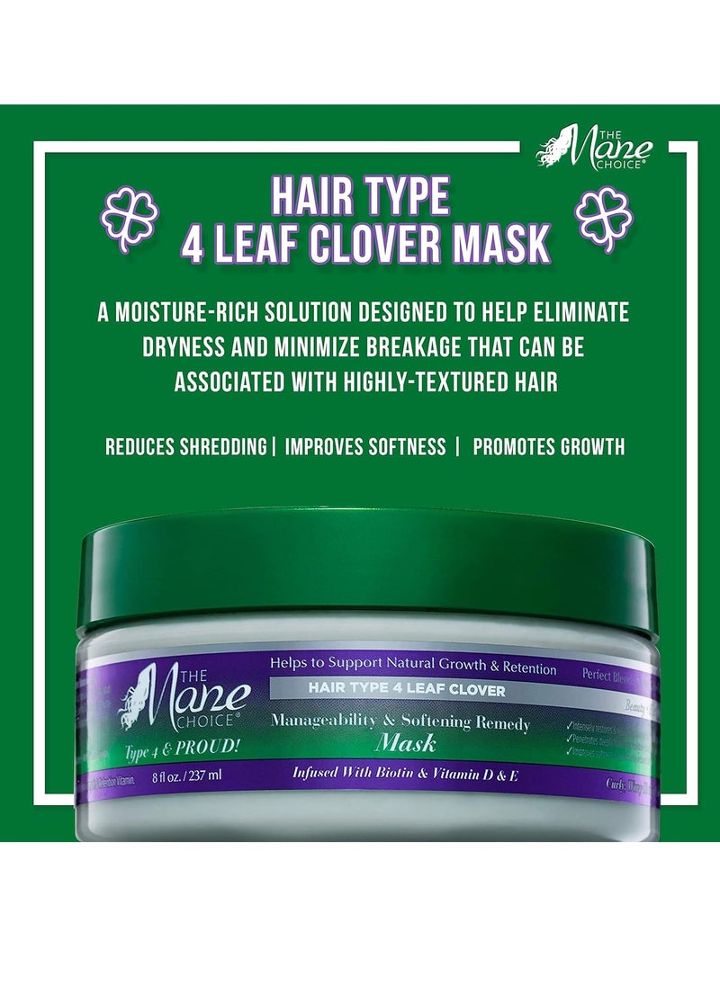 The Mane Choice - Hair Type 4 Leaf Clover: Manageability & Softening Remedy Mask,8 Fl Oz (Pack of 1)