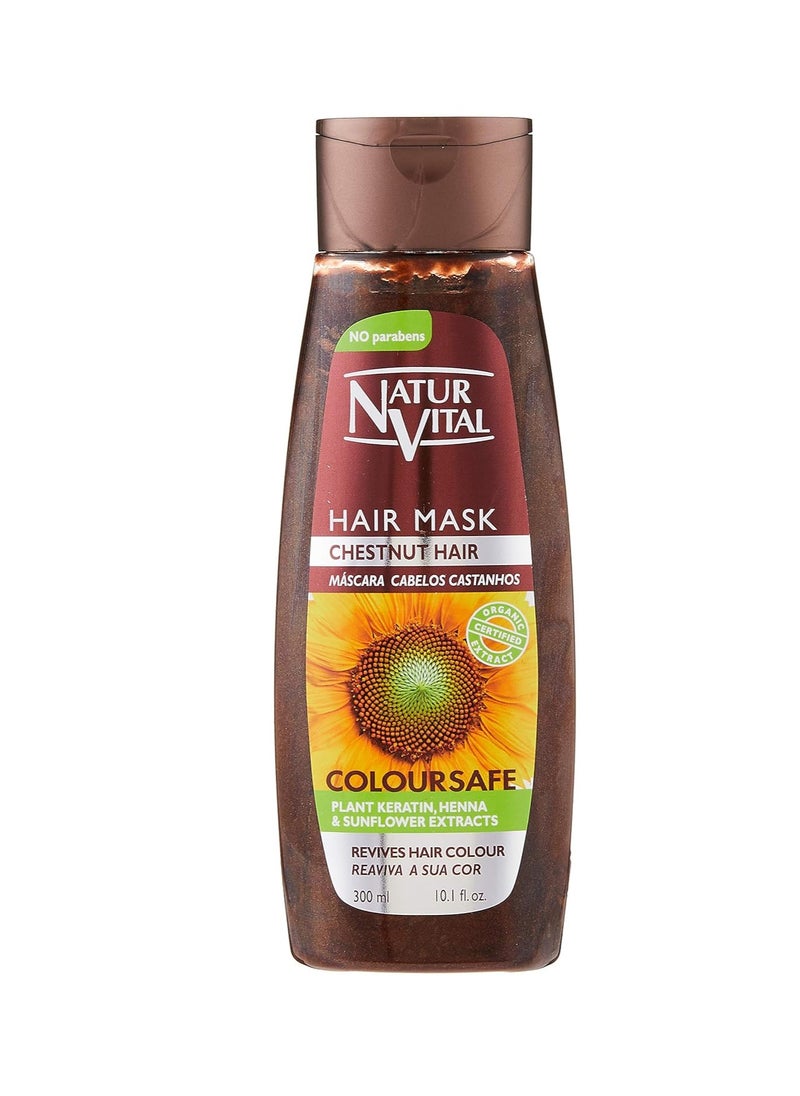Colouring Hair Mask - Repairs and Colours - 300 Ml/Natural & Organic. (Chestnut Hair)