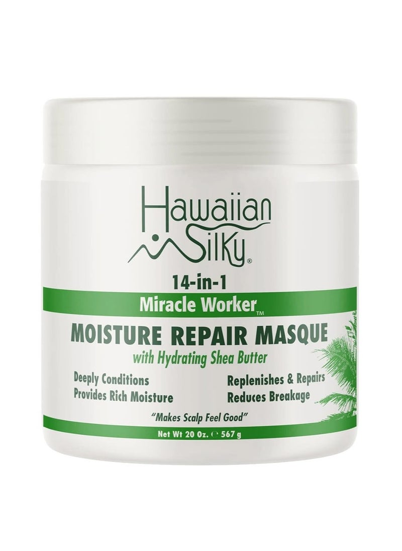 Hawaiian Silky 14-in-1 Miracle Worker | Moisture Repair Masque w/Hydrating Shea Butter 20 oz (Pack of 2)