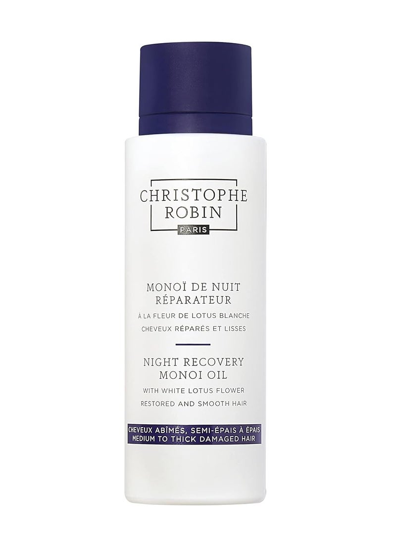 Christophe Robin Night Recovery Monoi Oil With White Lotus Flower - Intense Overnight Treatment 92g