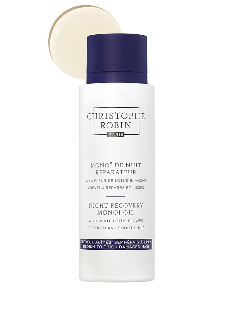 Christophe Robin Night Recovery Monoi Oil With White Lotus Flower - Intense Overnight Treatment 92g