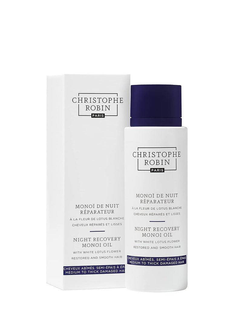 Christophe Robin Night Recovery Monoi Oil With White Lotus Flower - Intense Overnight Treatment 92g