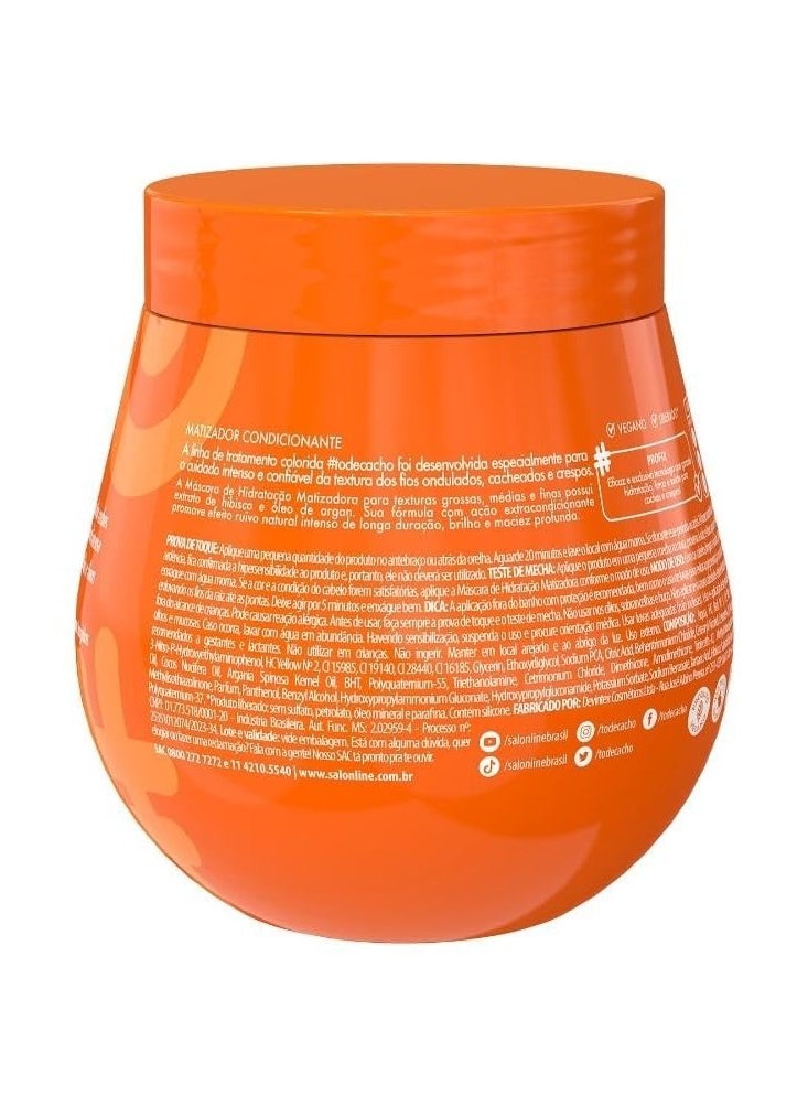 Salon Line - Linha #ToDeCacho (Matizadora) - Mascara Ruivo Natural 300 Gr - (#ImWithCurls (Brassiness) - Natural Ginger Mask Net 10.58 Oz)