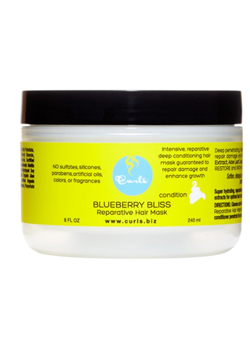Curls Blueberry Bliss Hair Mask and Moisturizer Bundle - Repair, Protect, Restore, Grow, and Refresh 8 Fl Oz and 8oz