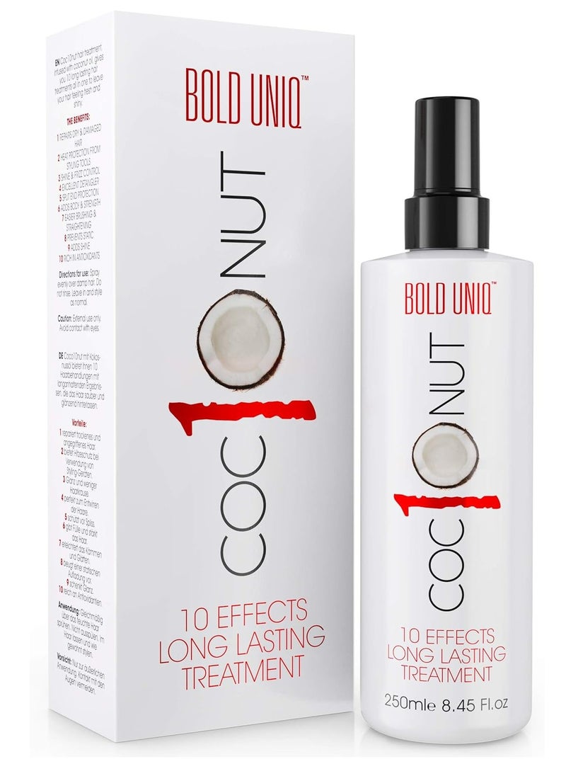 BOLD UNIQ Purple Hair Mask For Blonde, Platinum, Bleached, Silver, Gray, Ash and Brassy Hair & Coconut Heat Protectant Spray - Remove Yellow Tones and Protect Hair from Thermal Heat Up To 450℉