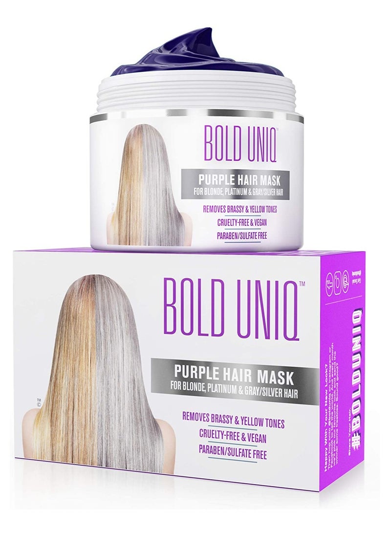 Purple Hair Mask - For Blonde, Platinum, Bleached, Silver, Gray, Ash & Brassy Hair, BoldPlex 3 Hair Treatment, and Coconut Hair Mask Bundle - Paraben & Sulfate free, Cruelty-free & Vegan