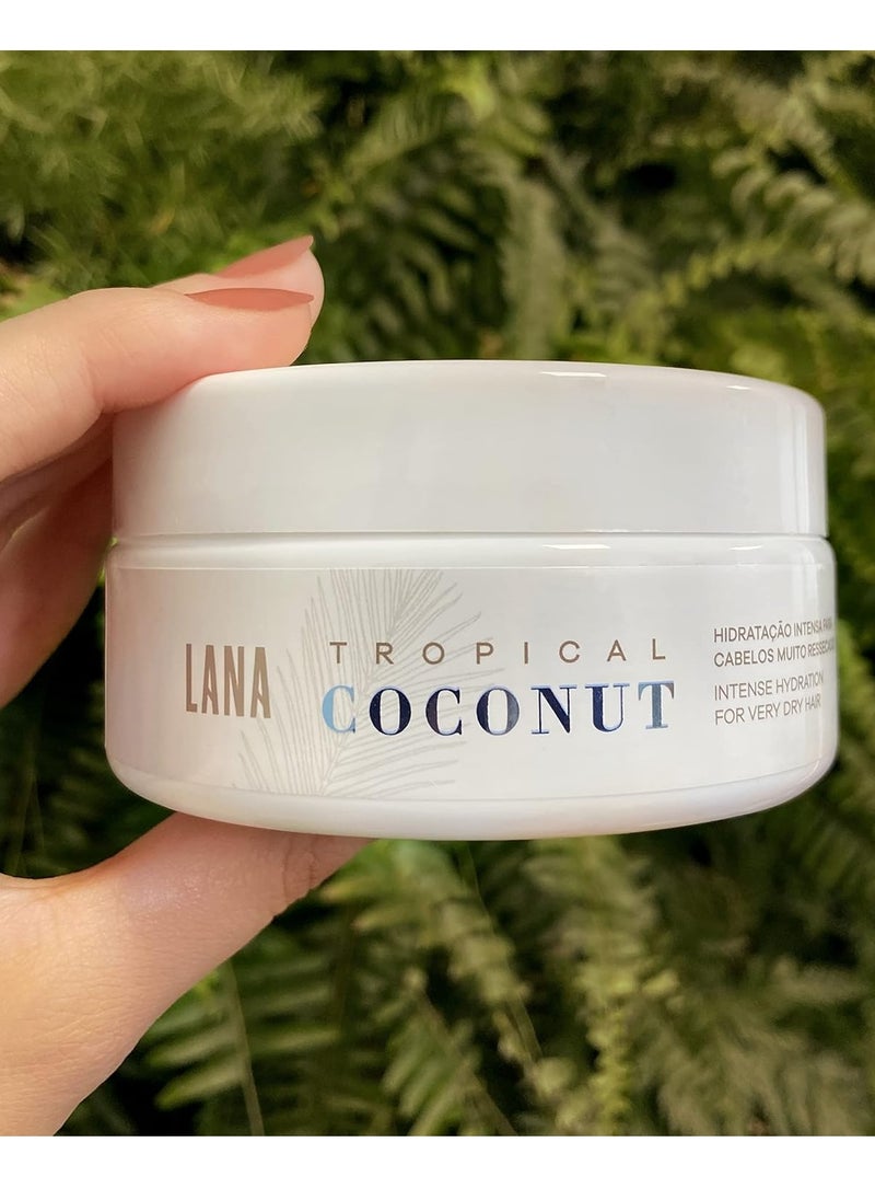 Lana Brasiles | Tropical Coconut Mask | Intense Hydration For Very Dry Hair | (200 gr / 7.05 oz.)