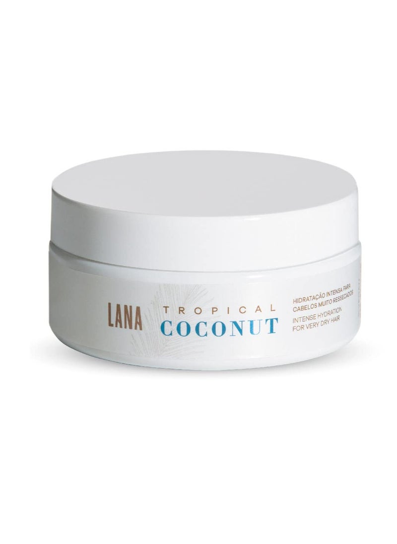 Lana Brasiles | Tropical Coconut Mask | Intense Hydration For Very Dry Hair | (200 gr / 7.05 oz.)