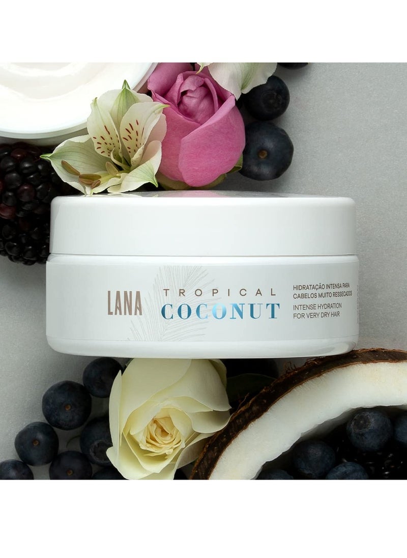 Lana Brasiles | Tropical Coconut Mask | Intense Hydration For Very Dry Hair | (200 gr / 7.05 oz.)