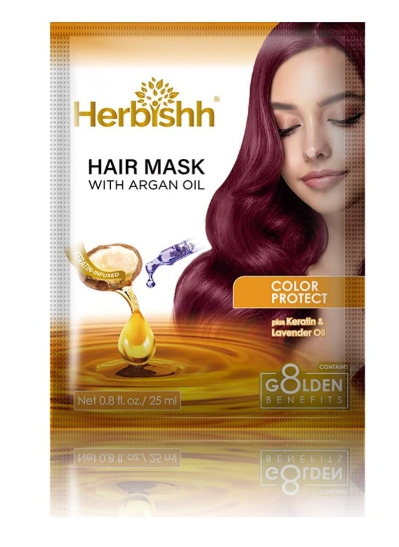 Herbishh Argan Hair Mask-Deep Conditioning & Hydration For Healthier Looking Hair-25gm + Hair Color Cream for Gray Hair Coverage