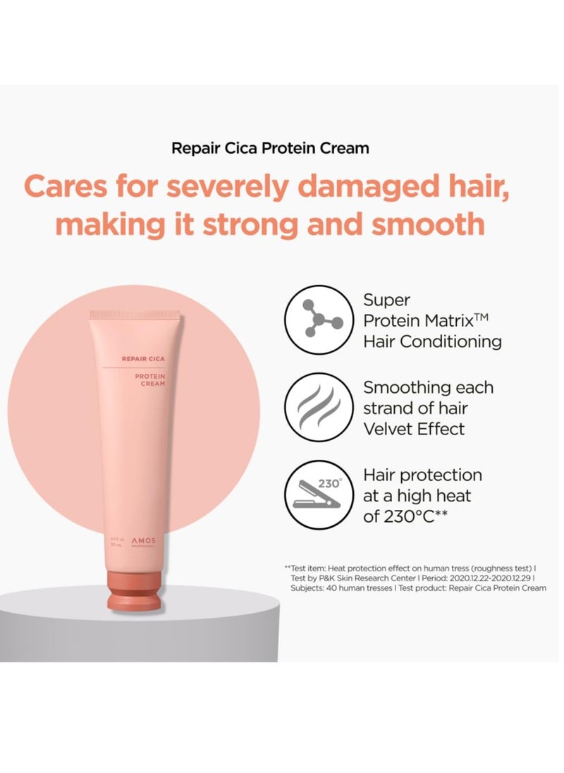AMOS PROFESSIONAL Repair Cica Protein Leave in Treatment l Anti-Frizz Deep Conditioner for Split Ends & Breakage l 5.0 fl.oz