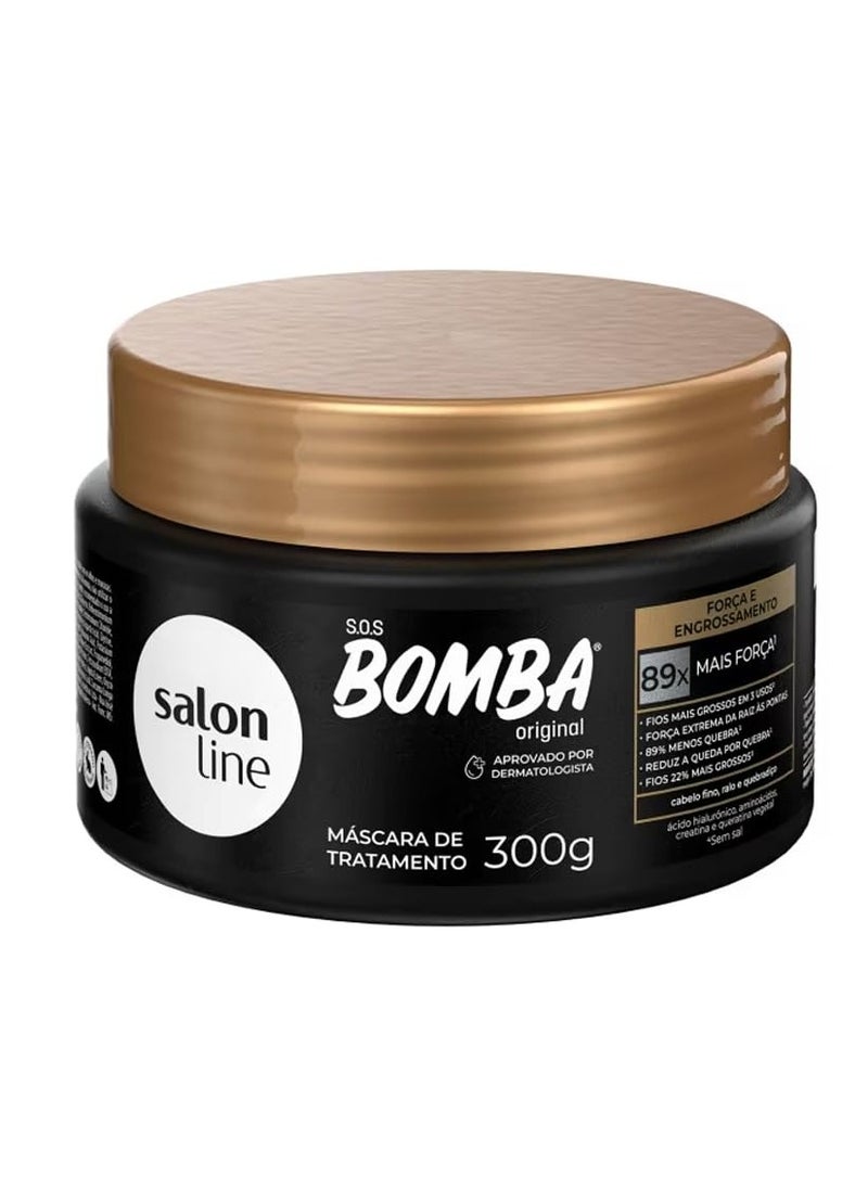 Salon Line - Linha SOS Bomba (Forca e Engrossamento) - Mascara Hidratante 300 Gr - (SOS Bomb (Strength and Thickening) - Moisturizing Mask Net 10.58 Oz)