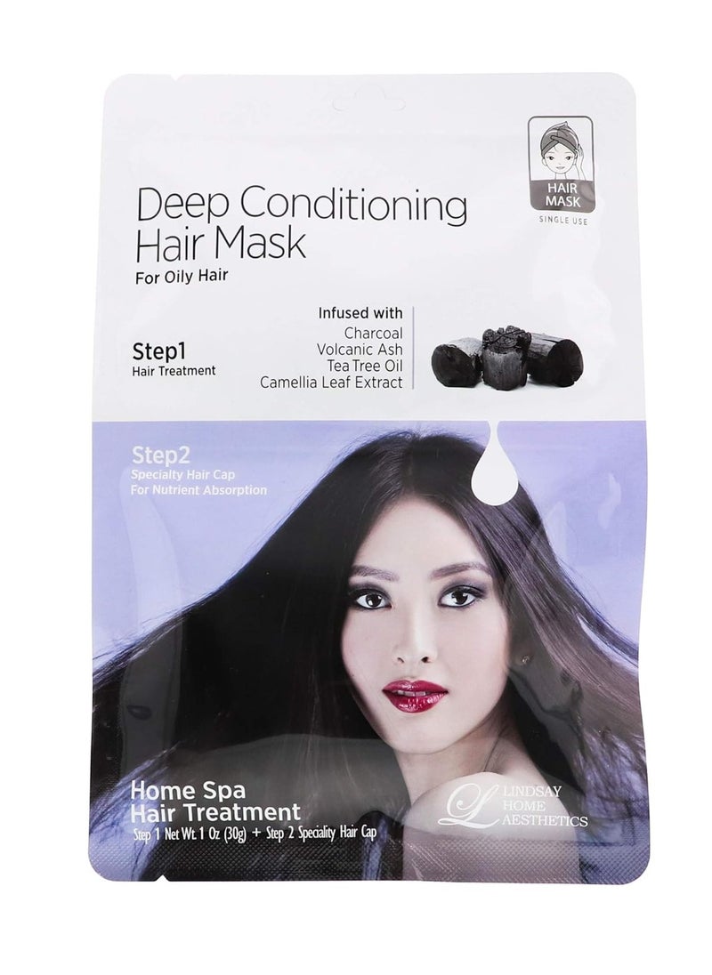 Deep Conditioning Hair Mask for Oily Hair-Infused with Charcoal, Volcanic Ash, Tea Tree Oil-Help Balance Oil, Soothes the Scalp and Encourages Hair Growth, 1 oz (Pack of 3)