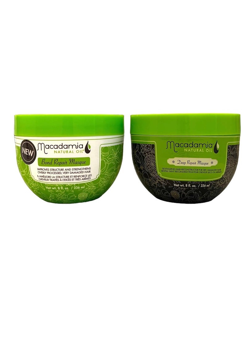 Macadamia Natural Oil Repair Duo hair masks - bond and deep repair