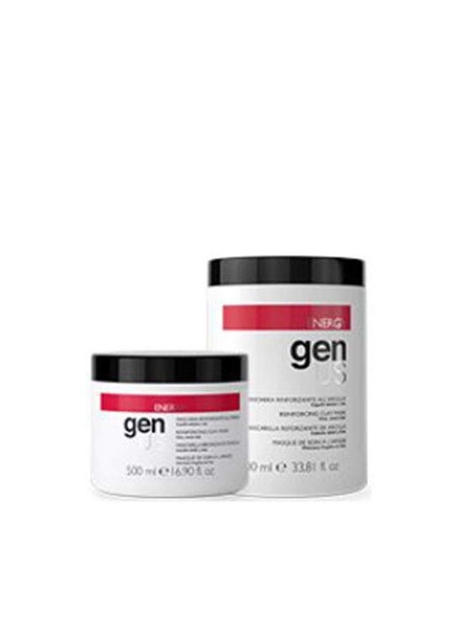 GENUS Reinforcing Clay Mask - Hair Mask, Red Clay with Iron and Copper for Fine, Weak Hair - Purifies Scalp, Strengthens Hair, Softens and Detangles, Adds Hydration and Shine - 1000ml