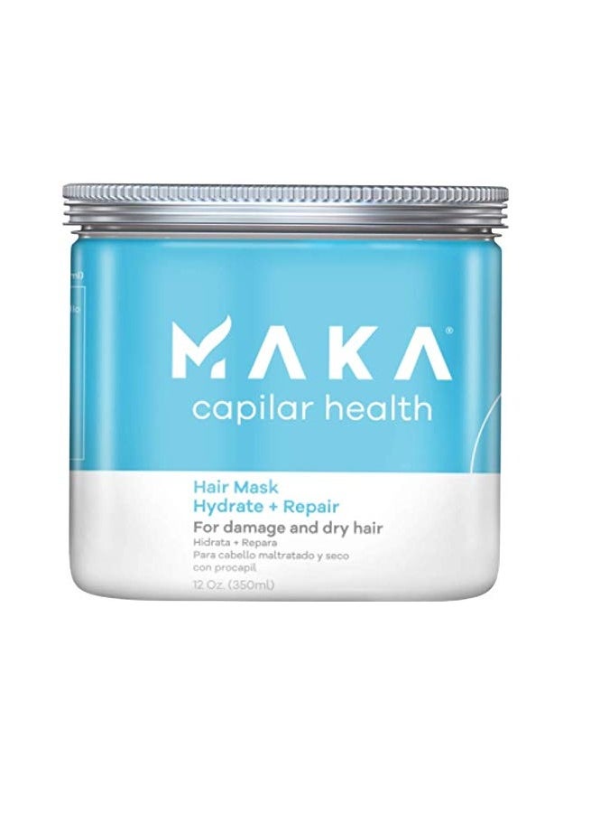 Maka Capillary Health Moisturizing Hair Mask for Repairing Damaged and Dry Hair, 12 Fl oz.