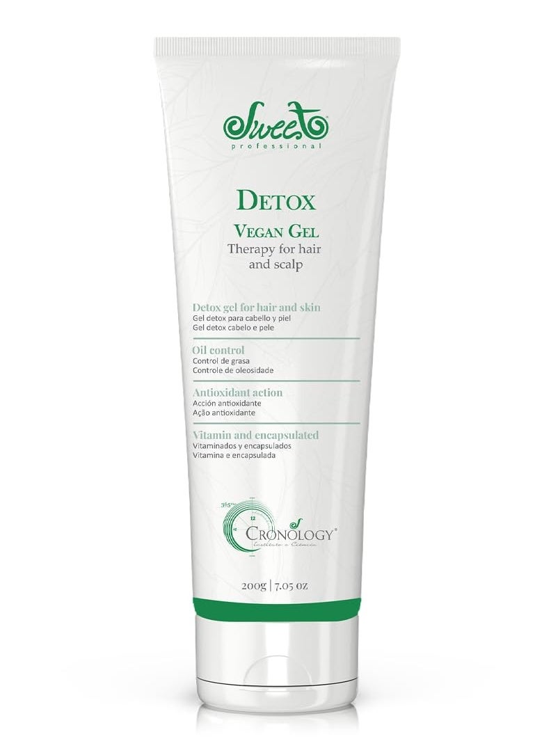 Detox Hydrating Gel Hair Mask - Hair & Scalp Oilness Control, Protection & Nourishment, Hair Care Products for Women - VEGAN, Green Clay, Red Seaweed Extracts - 7.05oz - Sweet Pro