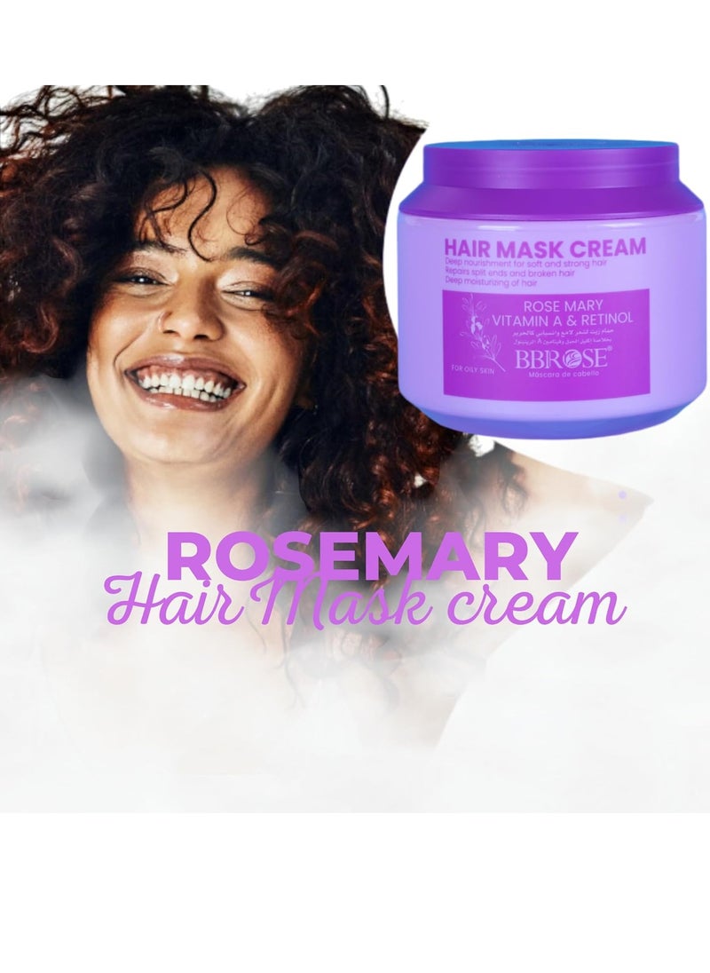 Rosemary Hair Mask Cream, Deep Nourishment for Soft and Strong Hair, Repairs Split Ends and Damaged Hair, Deep Moisturizing Formula, 1000ml, Deep Repair, Reduces Frizz, Adds Shine,
