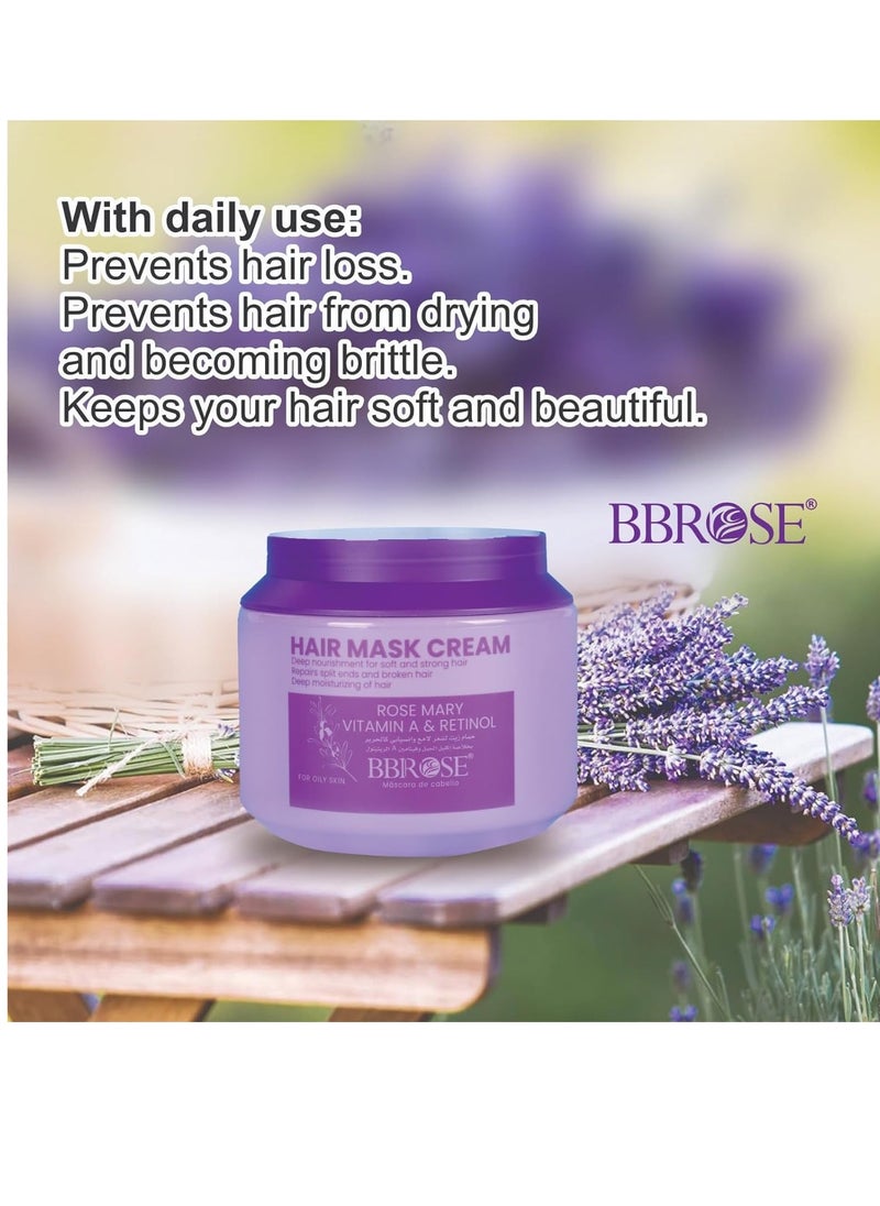 Rosemary Hair Mask Cream, Deep Nourishment for Soft and Strong Hair, Repairs Split Ends and Damaged Hair, Deep Moisturizing Formula, 1000ml, Deep Repair, Reduces Frizz, Adds Shine,