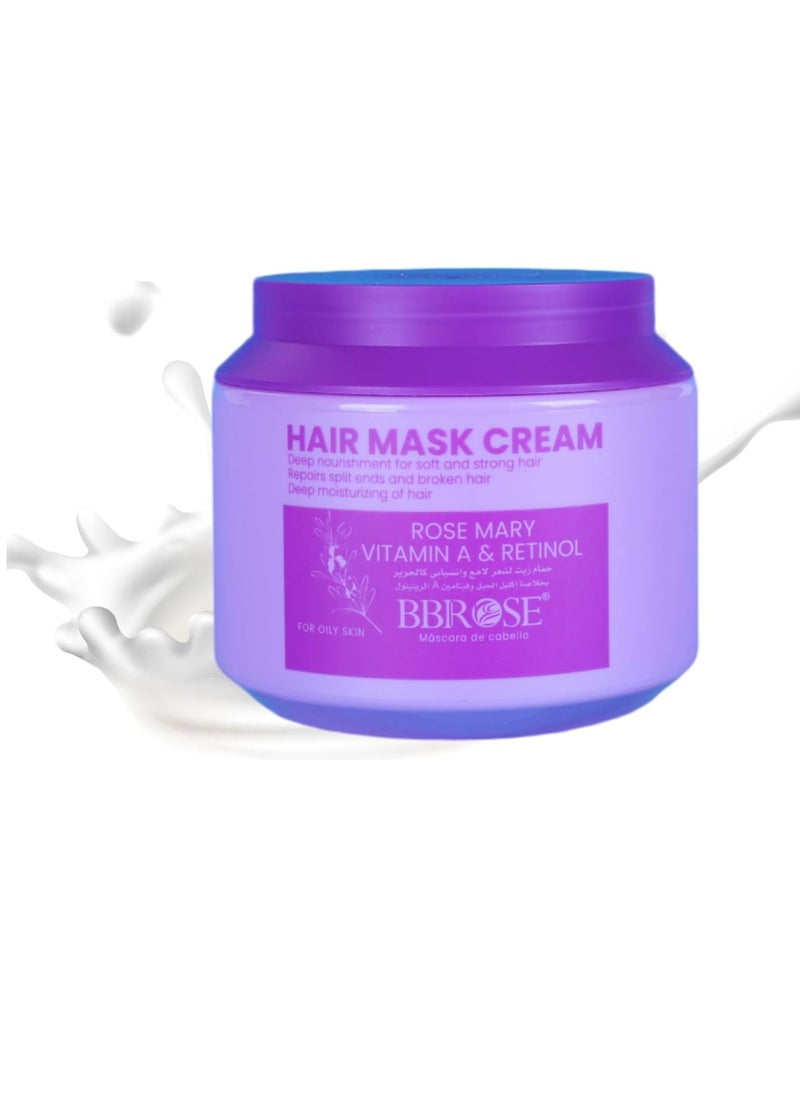 Rosemary Hair Mask Cream, Deep Nourishment for Soft and Strong Hair, Repairs Split Ends and Damaged Hair, Deep Moisturizing Formula, 1000ml, Deep Repair, Reduces Frizz, Adds Shine,