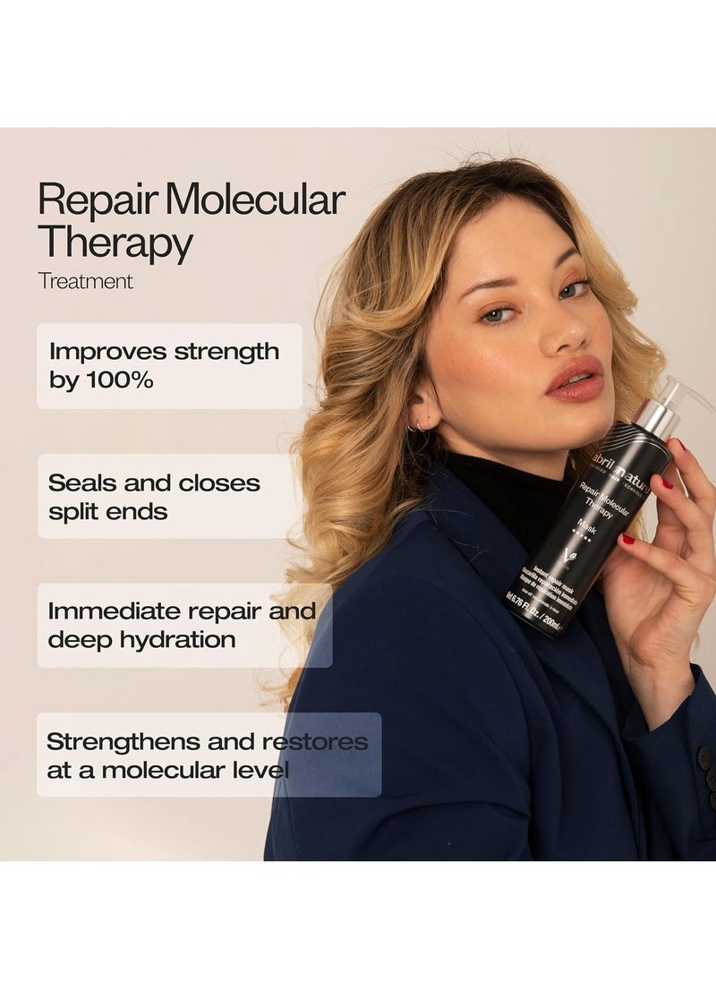 abril et nature - Professional Mask Molecular Therapy - For Damaged, Overprocessed, or Aging Hair - Restructures, Repairs, and Fills the Hair Fiber - Nourishing and Hydrating - Vegan - 1000 ml