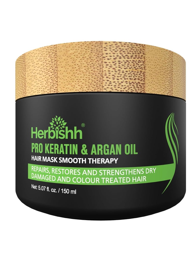 Herbishh Argan Hair Mask-Deep Conditioning & Hydration For Healthier Looking Hair 150 gm + Hair Color Cream for Gray Hair