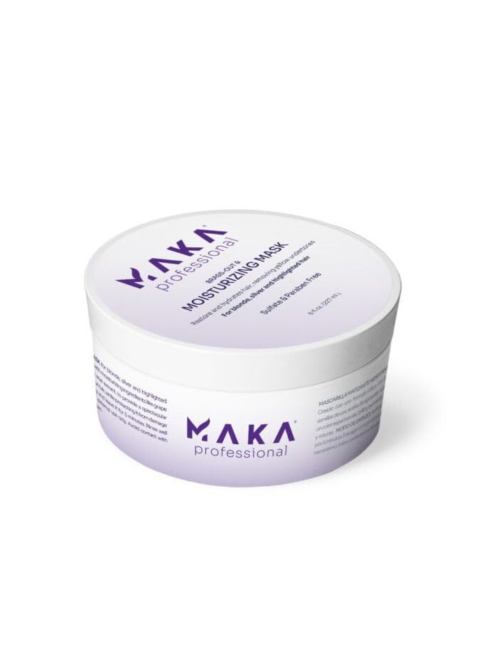 Maka Capillary Health Brass-out & Moisturizing Mask, for blonde, gray or chemically processed hair, 8 Oz