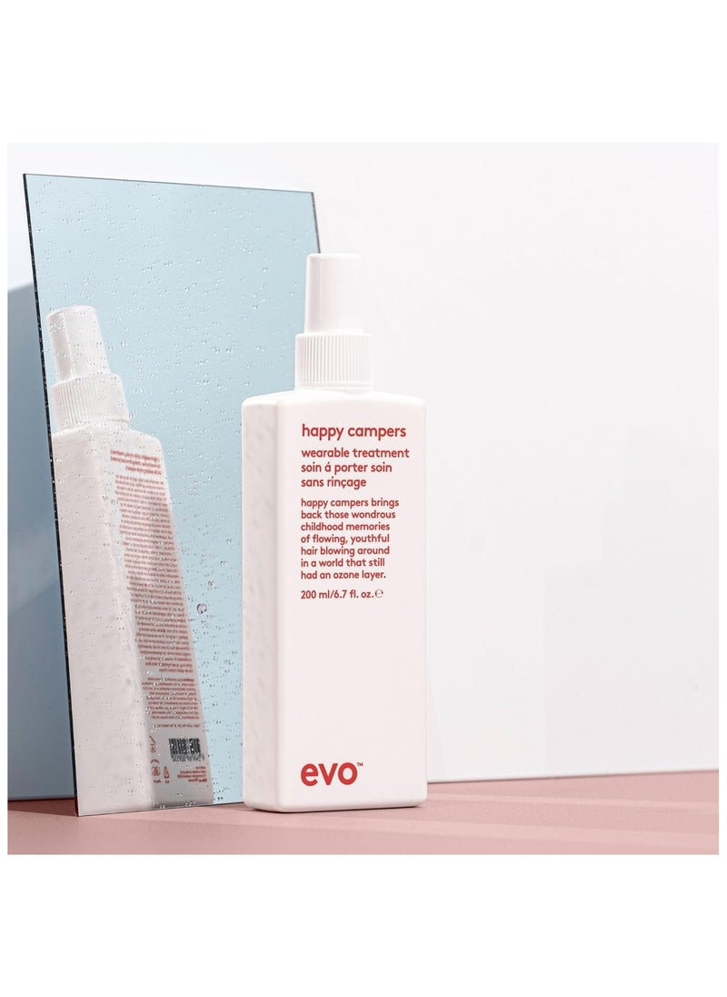 Evo happy campers wearable treatment 200 ml I moisturising styling spray for weak, brittle and coloured hair I moisturises and reduces frizz I vegan, no sulphates