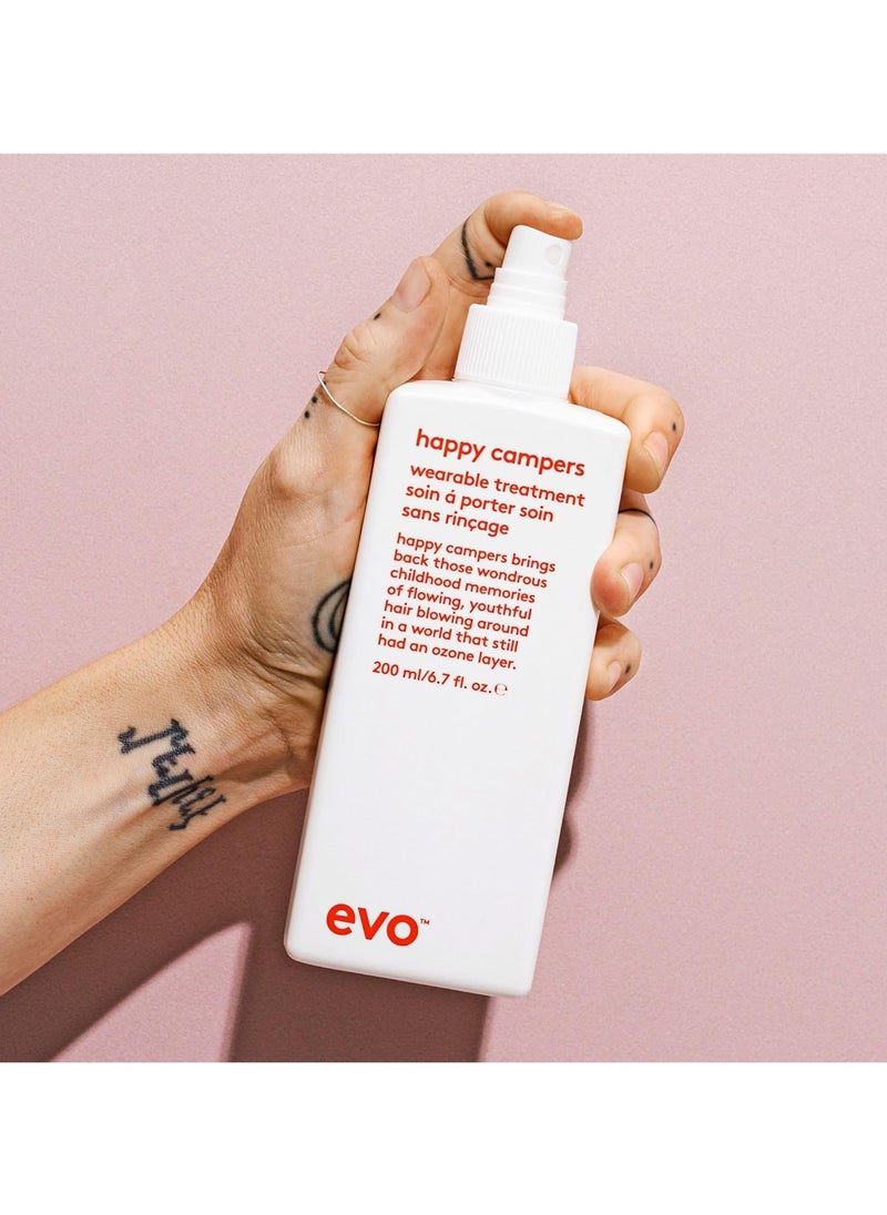 Evo happy campers wearable treatment 200 ml I moisturising styling spray for weak, brittle and coloured hair I moisturises and reduces frizz I vegan, no sulphates