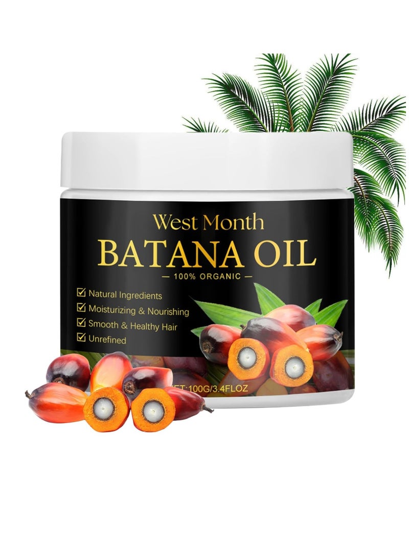 Raw Batana Oil for Hair Growth, Batana Oil Raw from Honduras Strengthening, Batana Prevents Hair Loss epairs damaged Hair Mask hair Scalp Care for Men & Women (3.4 Fl Oz)