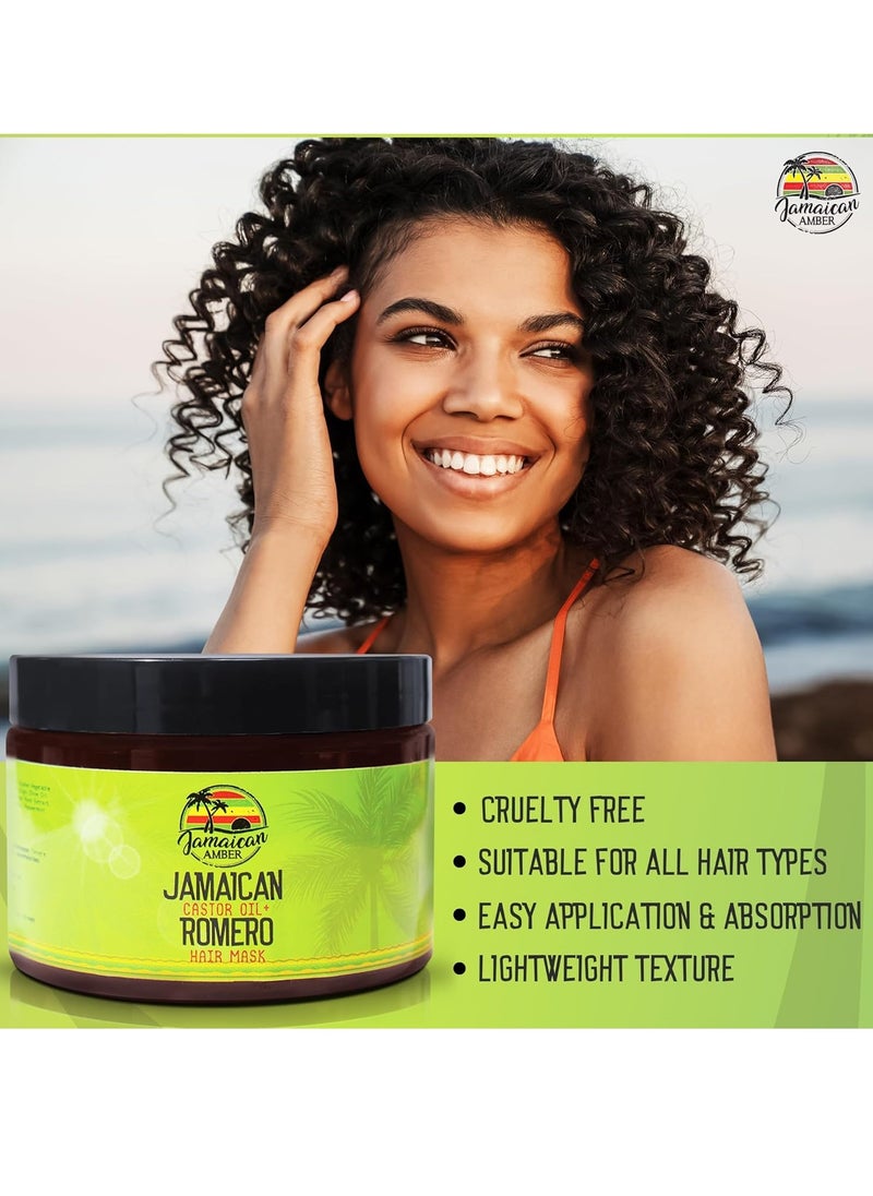 Castor Oil & Romero Hair Mask - Deep Conditioning Hair Repairing Mask for Dry Damaged Hair - 340 g