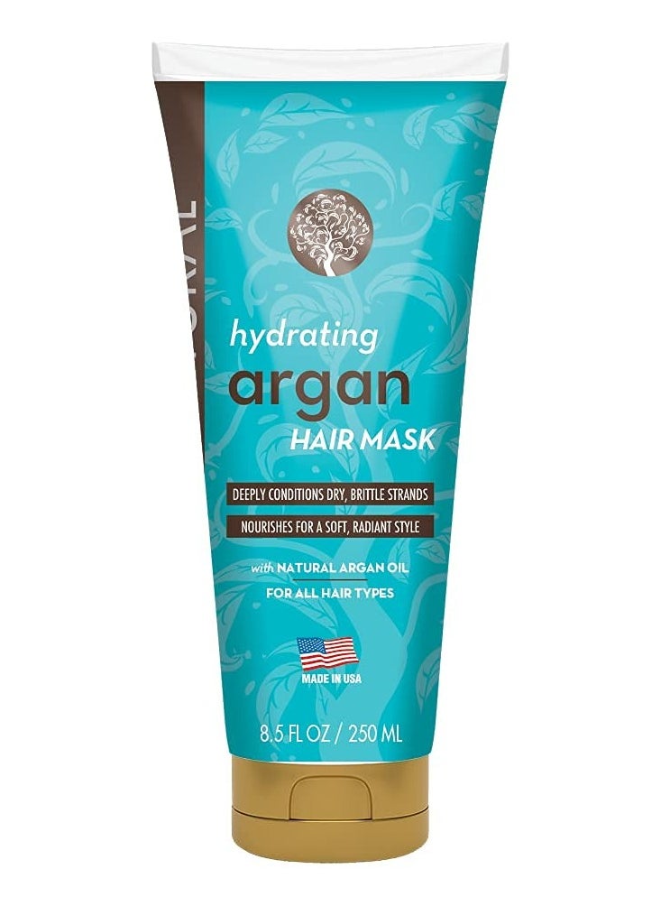 Arganatural Hair Mask with Argan Oil, 8.5 FL OZ, Bamboo Extract and Coconut Oil, Paraben Free, Intense Hydration for Damaged Hair