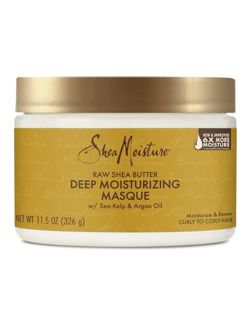 SheaMoisture Raw Shea Butter Deep Moisturizing Hair Masque, 11.5 fl oz - Deep Conditioner for Curly Hair to Moisturize and Renew, Sustainable, Organic, Cruelty-Free