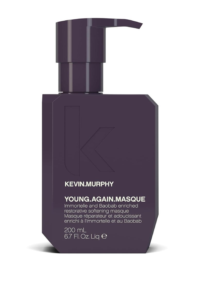 KEVIN.MURPHY YOUNG.AGAIN.MASQUE - Hair Masque for Damaged Hair - For Dry, Damaged, Brittle Hair - Deep Conditioning Masque - With Immortelle & Baobab Seed Oil - 200 mL / 6.7 fl oz