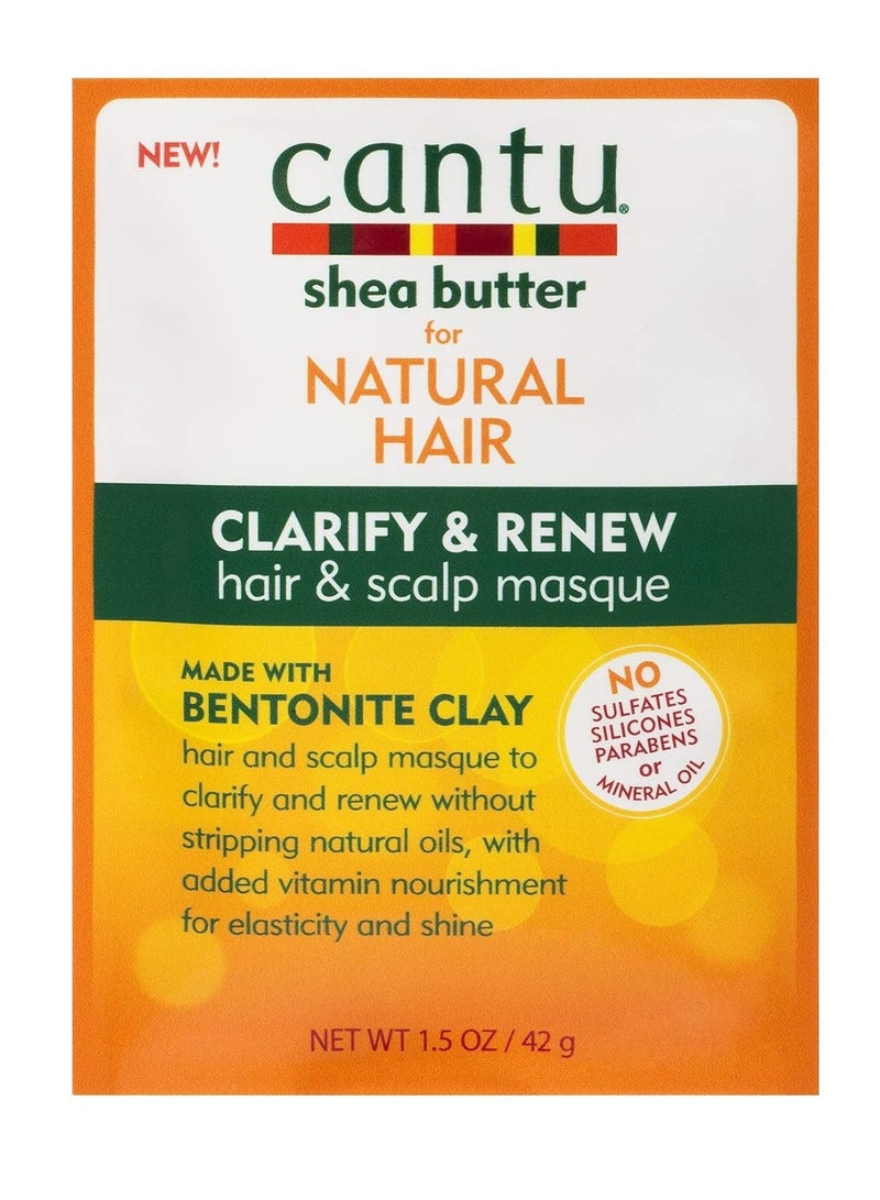 Cantu Natural Hair Clarify & Renew Hair Scalp Masque 1.5 Ounce (6 Pieces)