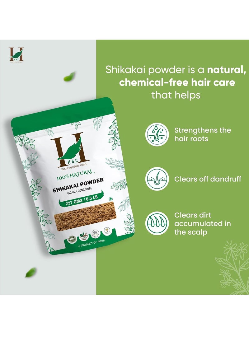 H&C Herbal Ingredients Expert 100% Natural Shikakai (Acacia Concinna) Powder For Hair Pack | Excellent Hair Conditioner & Cleanser