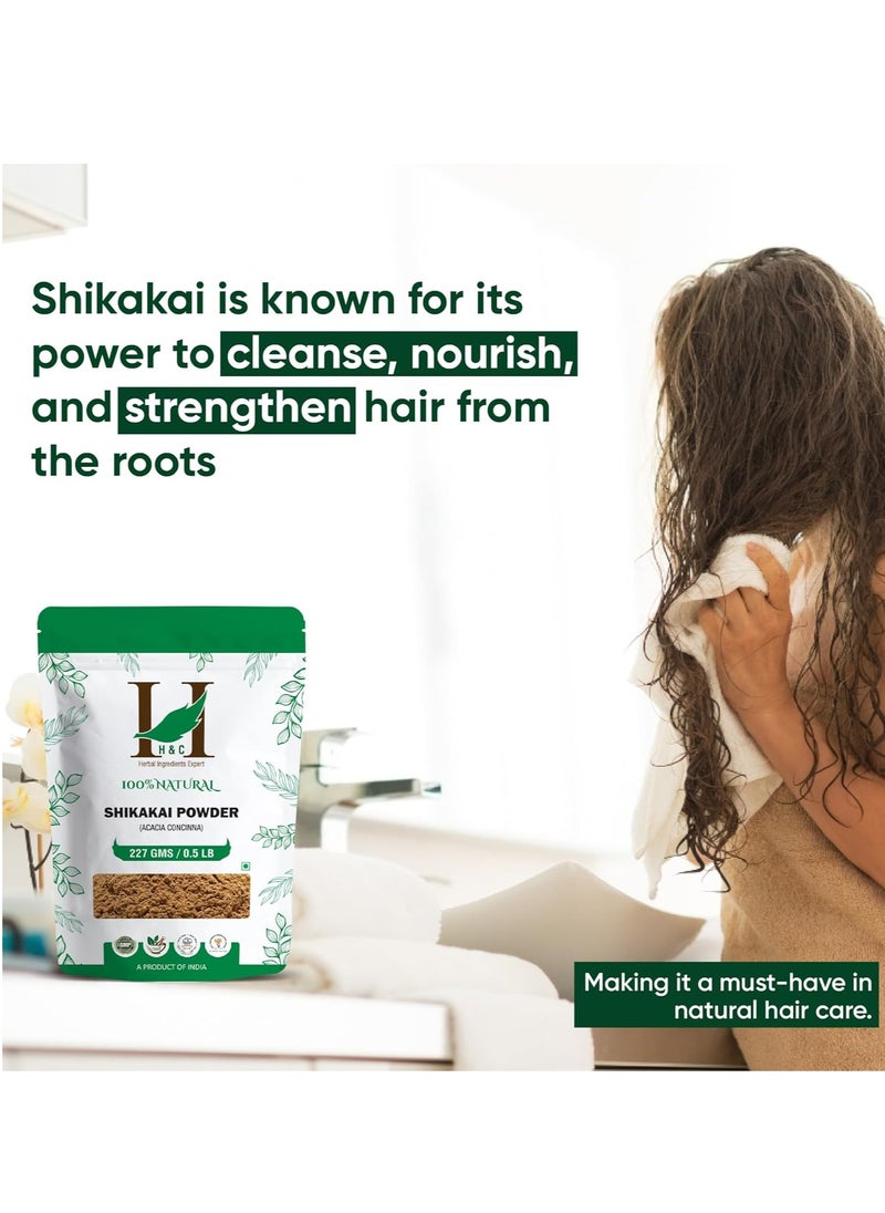 H&C Herbal Ingredients Expert 100% Natural Shikakai (Acacia Concinna) Powder For Hair Pack | Excellent Hair Conditioner & Cleanser