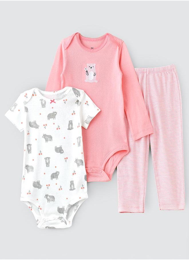 Snuggle Bear 3-Piece Baby bodysuits Set