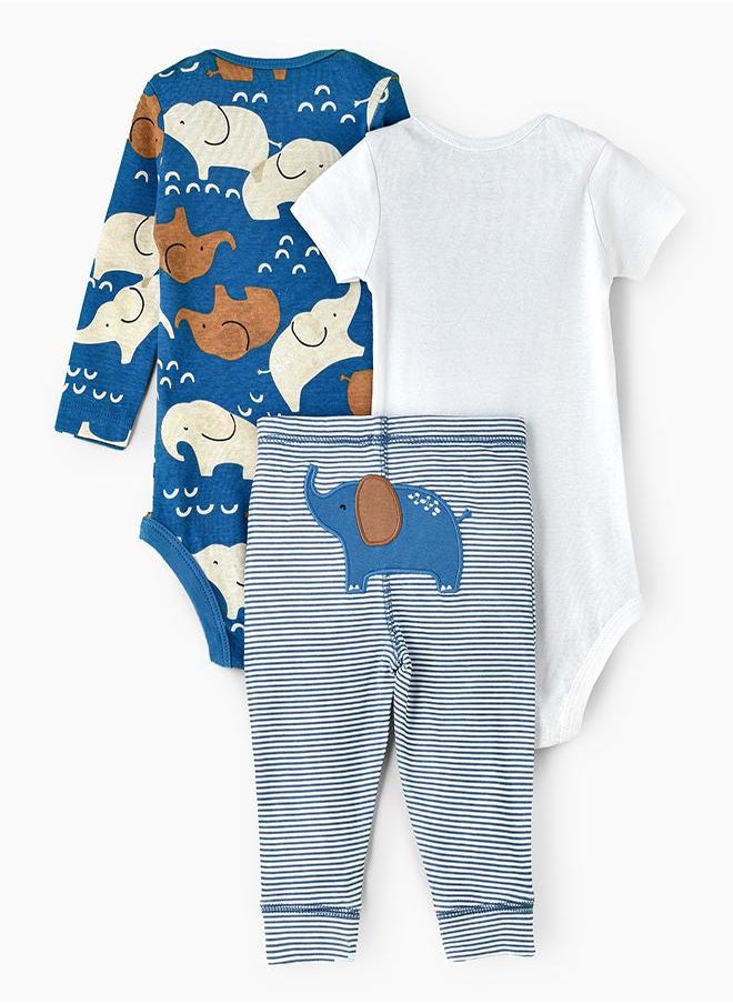 Elephant Love 3-Piece Baby bodysuit Set