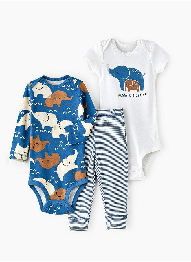 Elephant Love 3-Piece Baby bodysuit Set