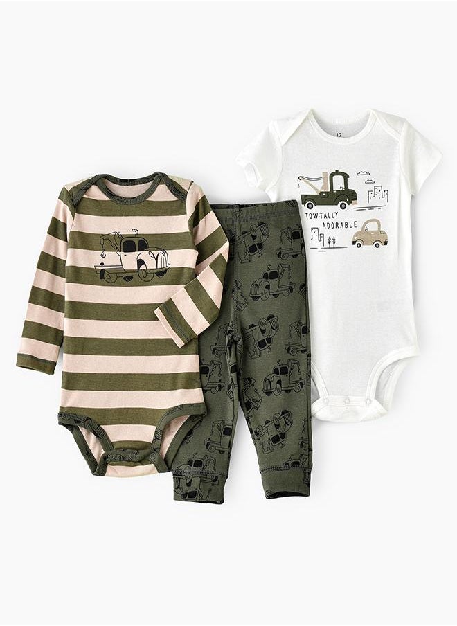 Tow-Truck Adventures 3-Piece Bodysuit Set