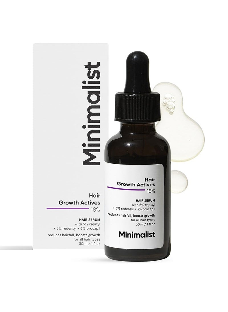 Minimalist Hair Density Serum for Hair Fall & Hair Loss Control | Strenghtens Hair Follicle for New Hair Cycle | With Procapil, Capixyl, Redensyl, Anagain & Baicapil | For Men & Women | 1 fl oz