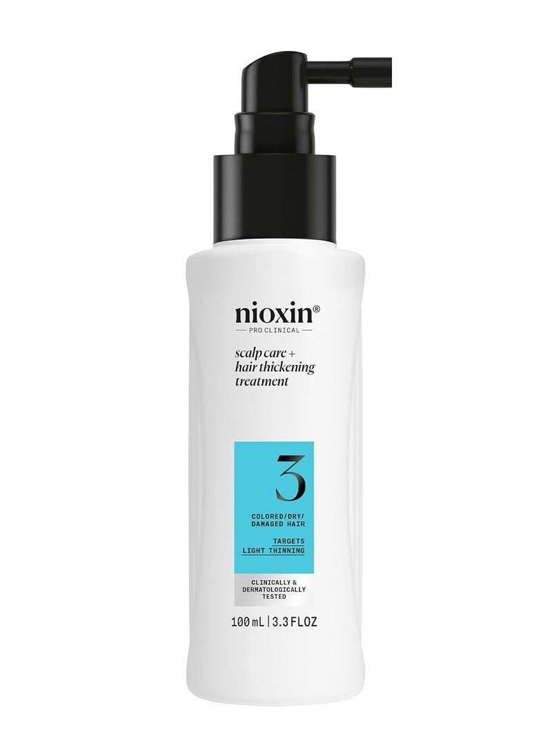 Nioxin System 3 Scalp Care + Hair Thickening Leave-In Treatment | For Colored, Dry, & Damaged Hair with Light Thinning | Strengthen & Nourish with Niacinamide & Biotin