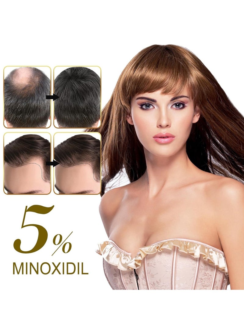5% Minoxidil for Men and Women - Biotin Hair And Beard Growth Serum & 5% Minoxidil Treatment for Stronger Thicker Longer – Natural Growth Thickening Treatment - Stop Thinning & Hair Loss-1Month supply