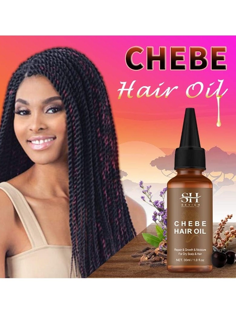 100% Naturals Chebe Hair Oil - SEVICH African Chebe Powder Serum, Hair Loss Treatments Repair Damaged Moisture Hair Regrowth Treatments 30ml