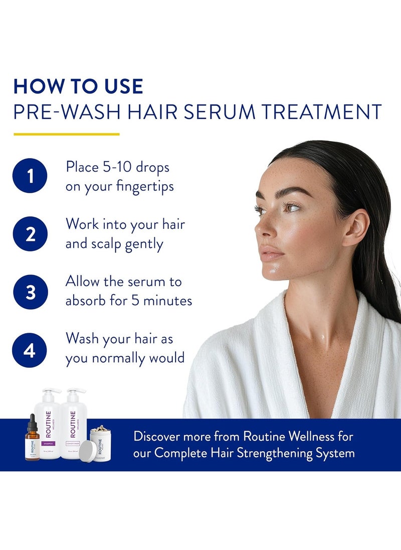 Routine Wellness Hair Serum for Thinning Hair – Nourishing Scalp Treatment with Rosemary Oil - Encourages Stronger, Longer, Healthier Hair - 30ml (Pack of 1)
