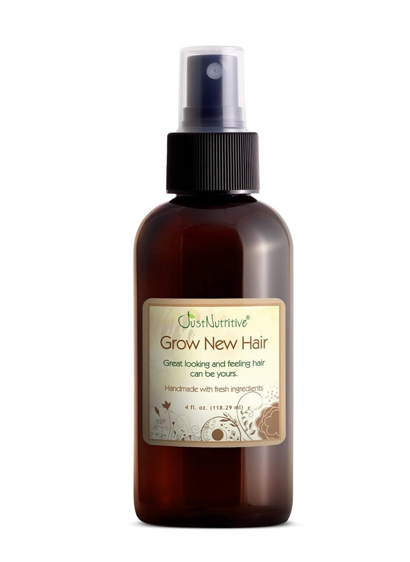 Grow New Hair Treatment | Hair Regrowth Oil | Natural Hair Care | Hair Growth Treatment For Men and Women | Just Nutritive | 4 Oz