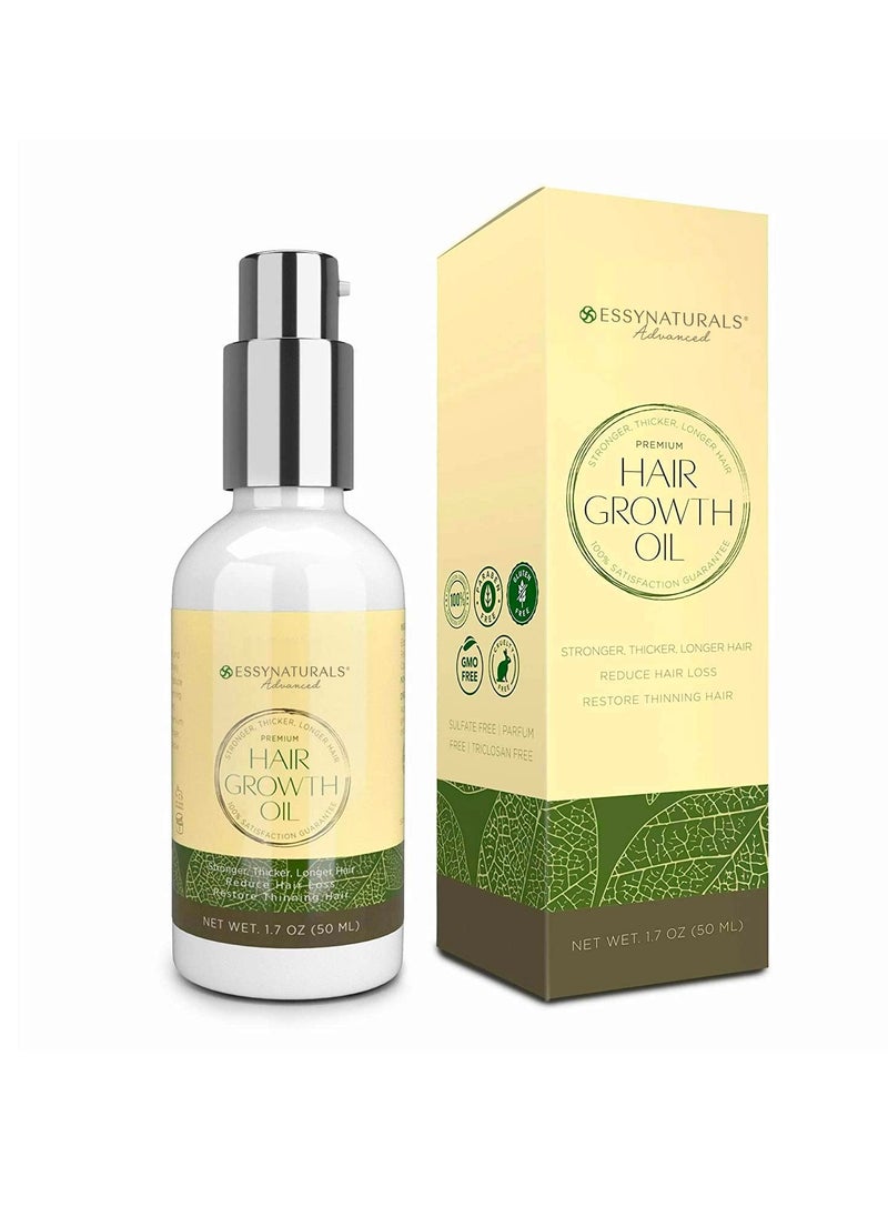 Essynaturals Hair Growth Oil with Biotin - Caffeine and Castor Oil for Fuller, Thicker, Longer Hair
