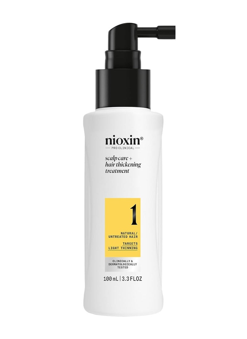 Nioxin System 1 Scalp Care + Hair Thickening Leave-In Treatment | For Natural Hair with Light Thinning | Strengthen Against Damage & Breakage with Niacinamide & Biotin | 3.4 Oz