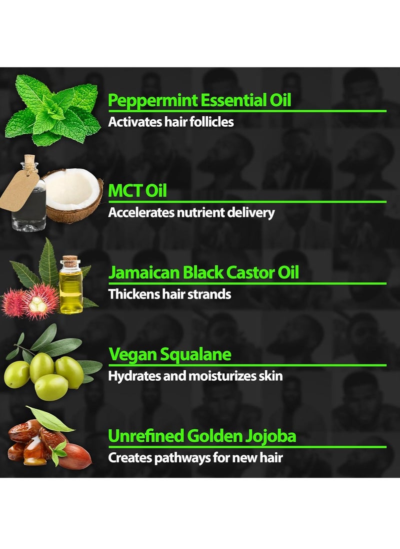 GROW Maximum XXL Hair & Beard Growth Oil For Men • Beard Growth Serum That Fills Patches & Fix Thinning GUARANTEED • Facial Hair & Scalp Treatment • Thickening Conditioner & Enhancer • Made in the USA